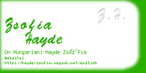 zsofia hayde business card
